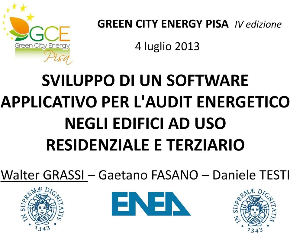 ENERGETICO NEGLI EDIFICI AD USO RESIDENZIALE E