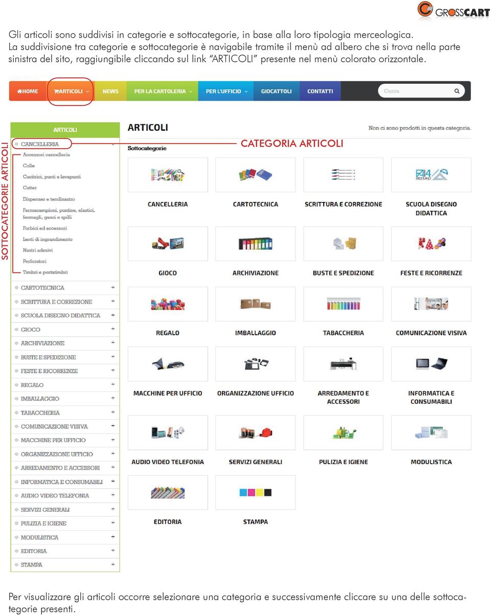 del sito, raggiungibile cliccando sul link ARTICOLI presente nel menù colorato orizzontale.