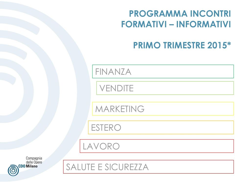 2015* FINANZA VENDITE