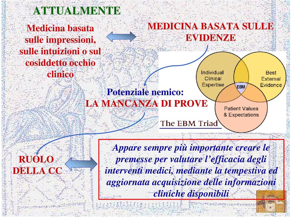 CC Appare sempre più importante creare le premesse per valutare l efficacia degli interventi