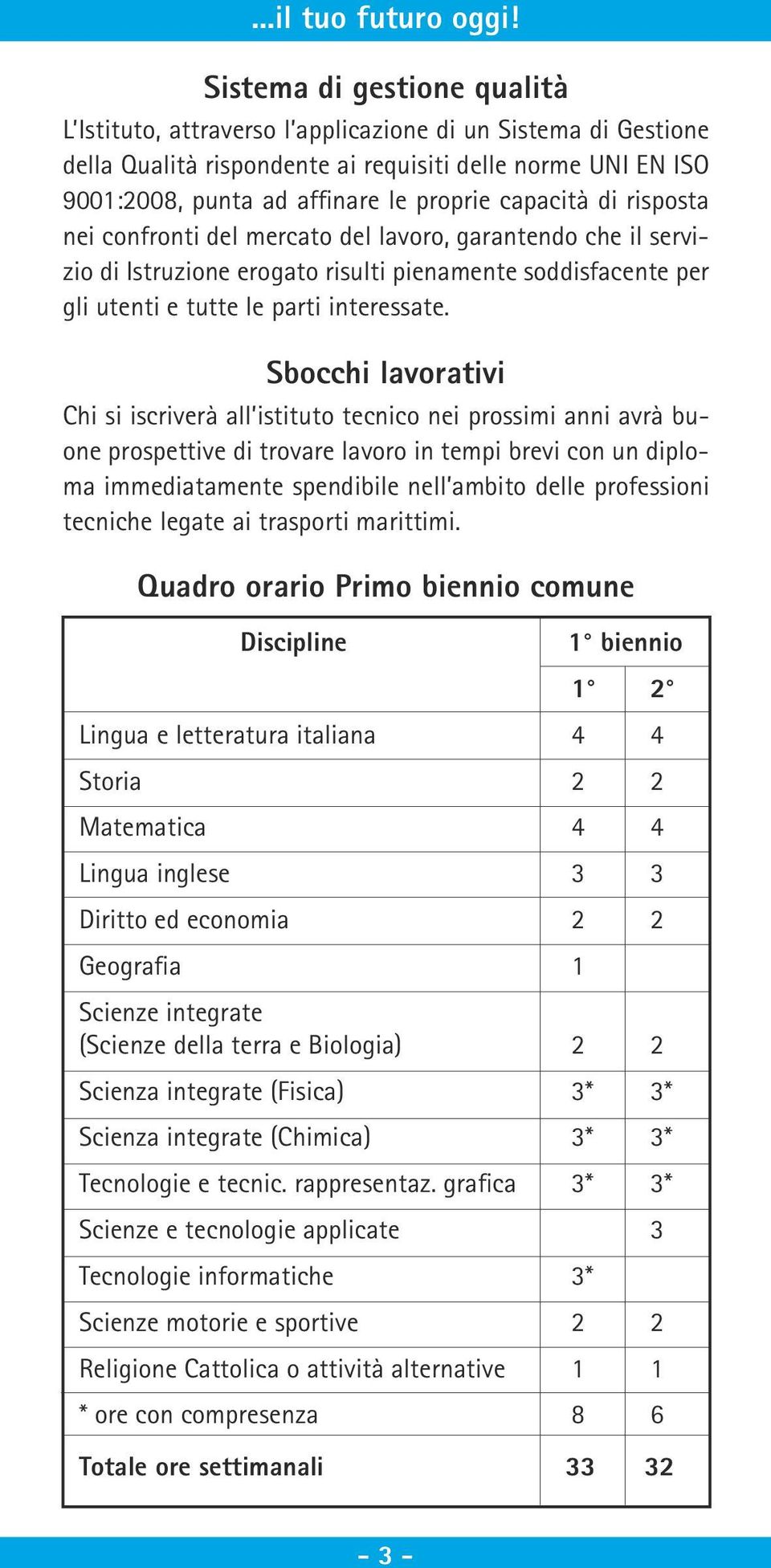 capacità di risposta nei confronti del mercato del lavoro, garantendo che il servizio di Istruzione erogato risulti pienamente soddisfacente per gli utenti e tutte le parti interessate.