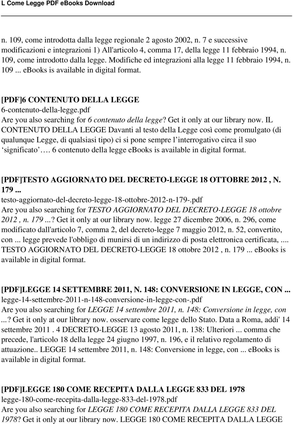 pdf Are you also searching for 6 contenuto della legge? Get it only at our library now.