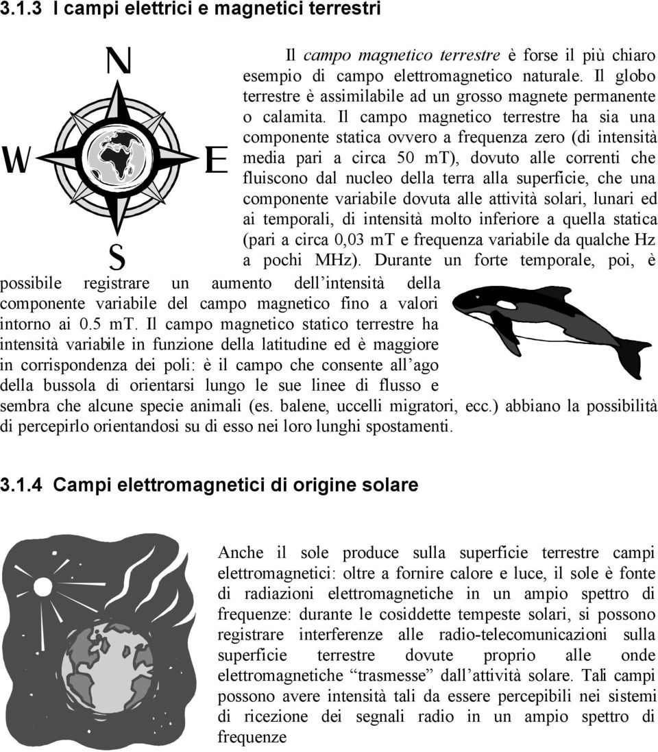 Il campo magnetico terrestre ha sia una componente statica ovvero a frequenza zero (di intensità media pari a circa 50 mt), dovuto alle correnti che fluiscono dal nucleo della terra alla superficie,