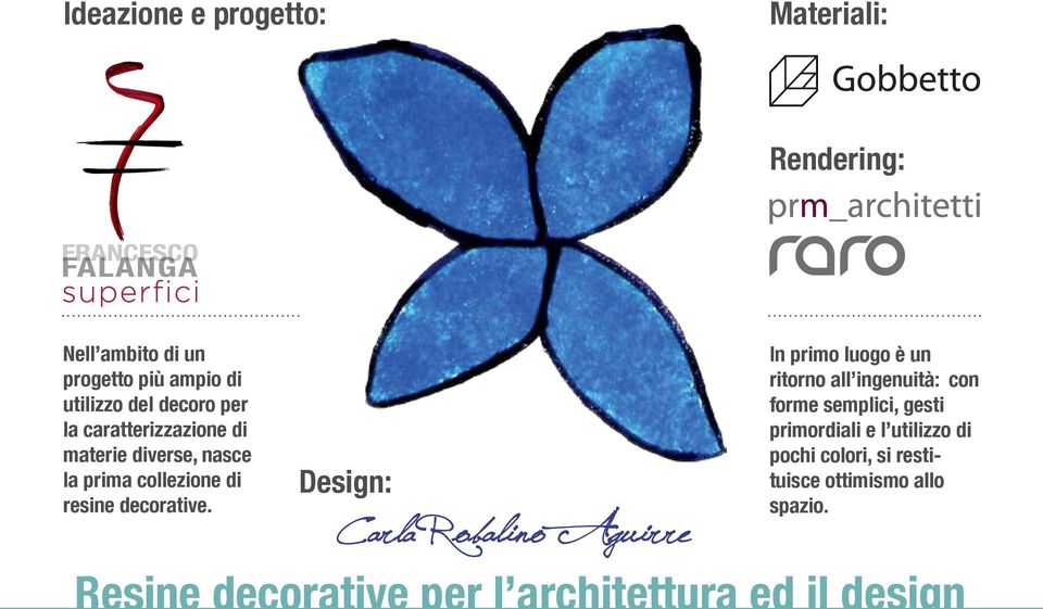 Design: Carla Robalino Aguirre In primo luogo è un ritorno all ingenuità: con forme semplici, gesti