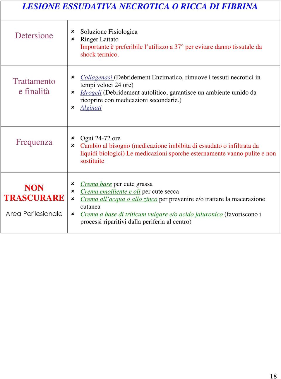 medicazioni secondarie.