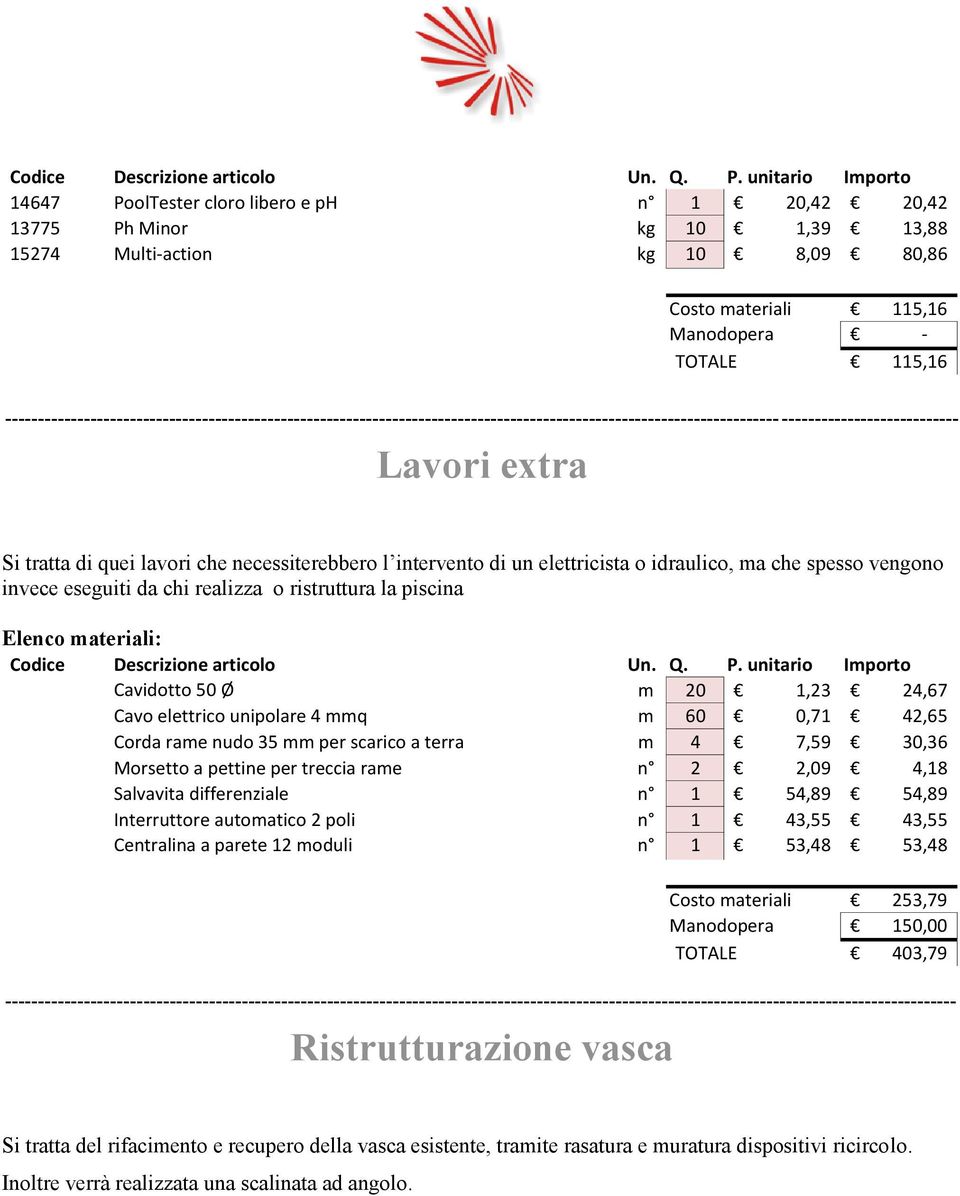 ---------------------------------------------------------------------------------------------------------------------- --------------------------- Lavori extra Si tratta di quei lavori che