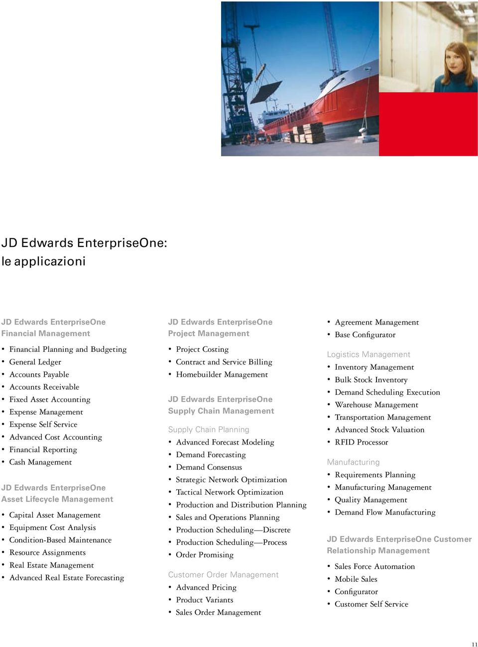 Analysis Condition-Based Maintenance Resource Assignments Real Estate Management Advanced Real Estate Forecasting JD Edwards EnterpriseOne Project Management Project Costing Contract and Service