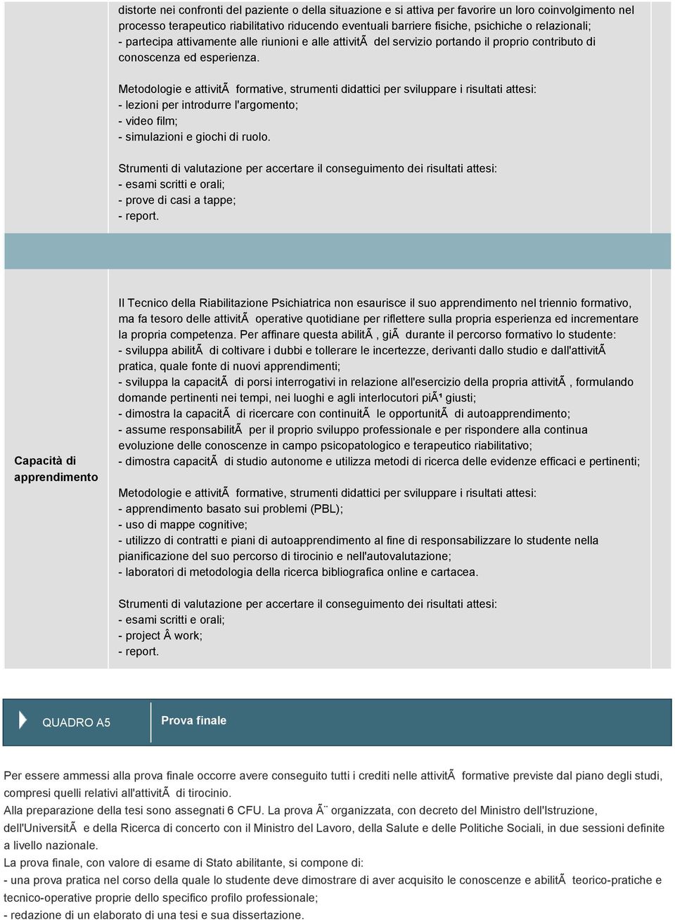 Metodologie e attivitã formative, strumenti dattici per sviluppare i risultati attesi: - lezioni per introdurre l'argomento; - video film; - simulazioni e giochi ruolo.