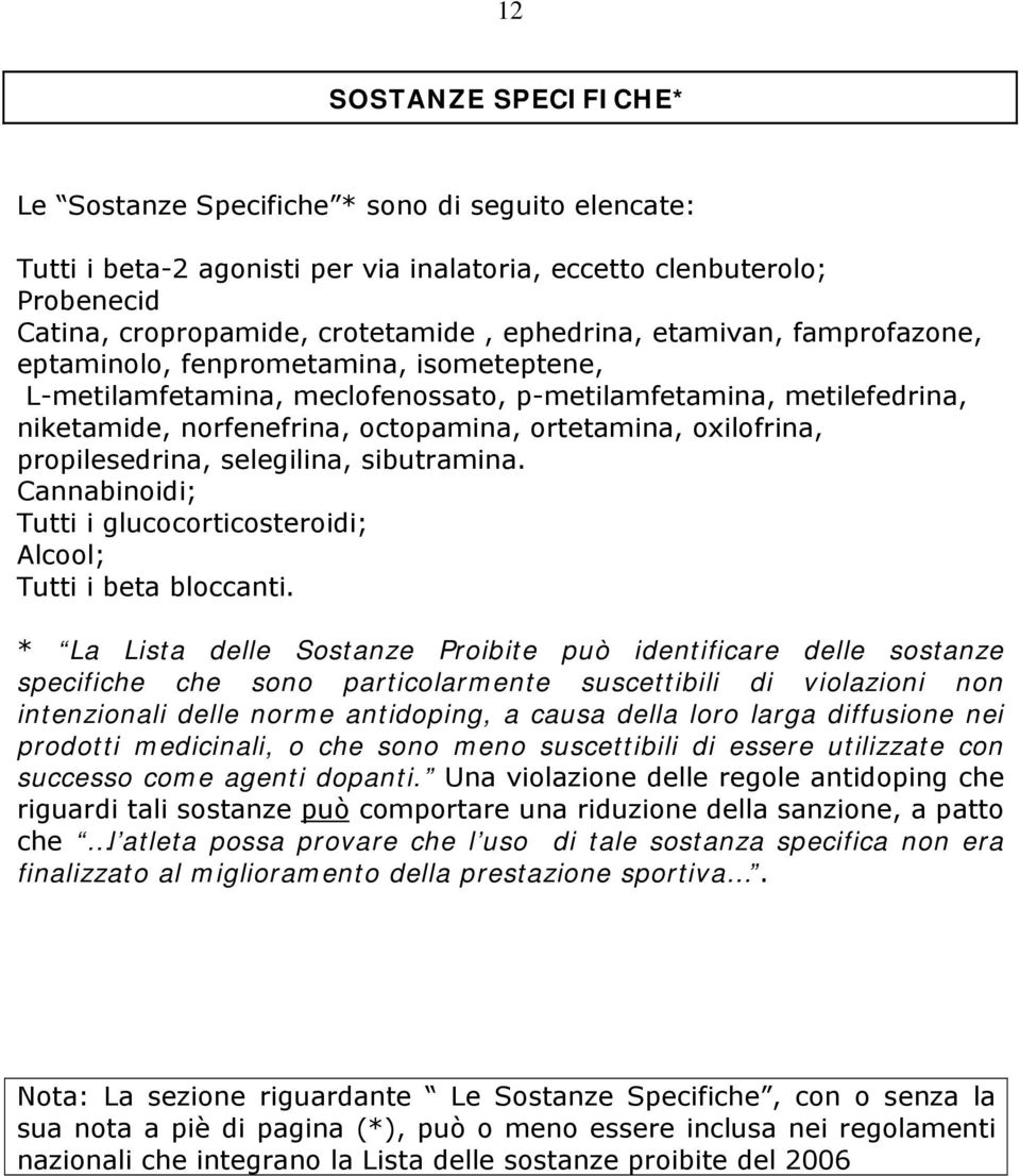 propilesedrina, selegilina, sibutramina. Cannabinoidi; Tutti i glucocorticosteroidi; Alcool; Tutti i beta bloccanti.