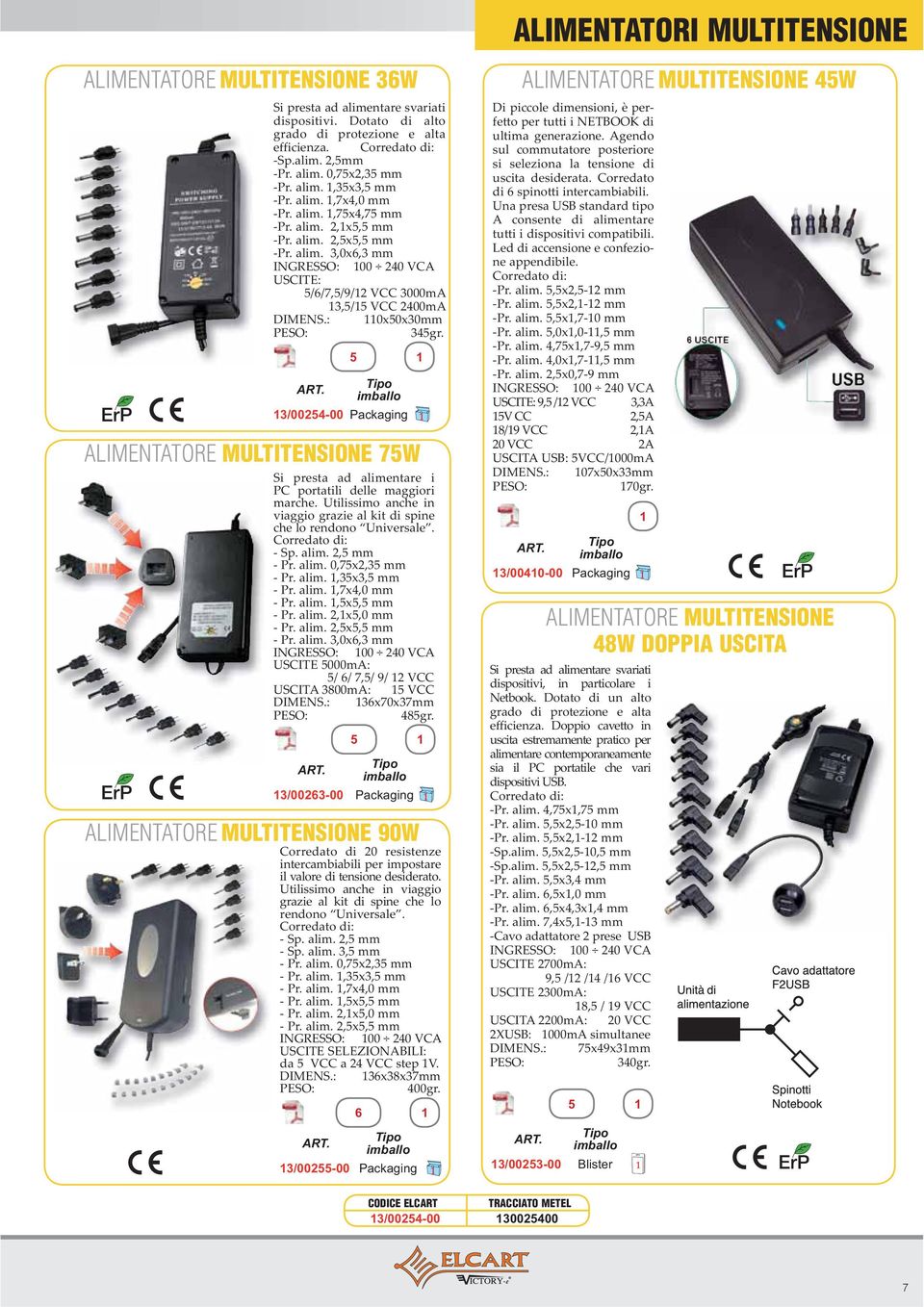 ALIMENTATORI MULTITENSIONE ALIMENTATORE MULTITENSIONE 45W Di piccole dimensioni, è per- - alimentare