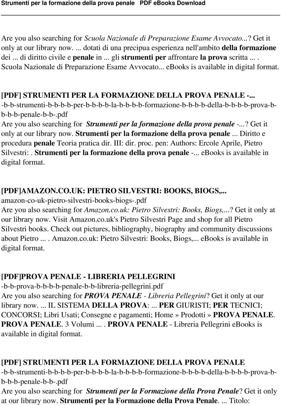 [PDF] STRUMENTI PER LA FORMAZIONE DELLA PROVA PENALE -... Are you also searching for Strumenti per la formazione della prova penale -...? Get it only at our library now.