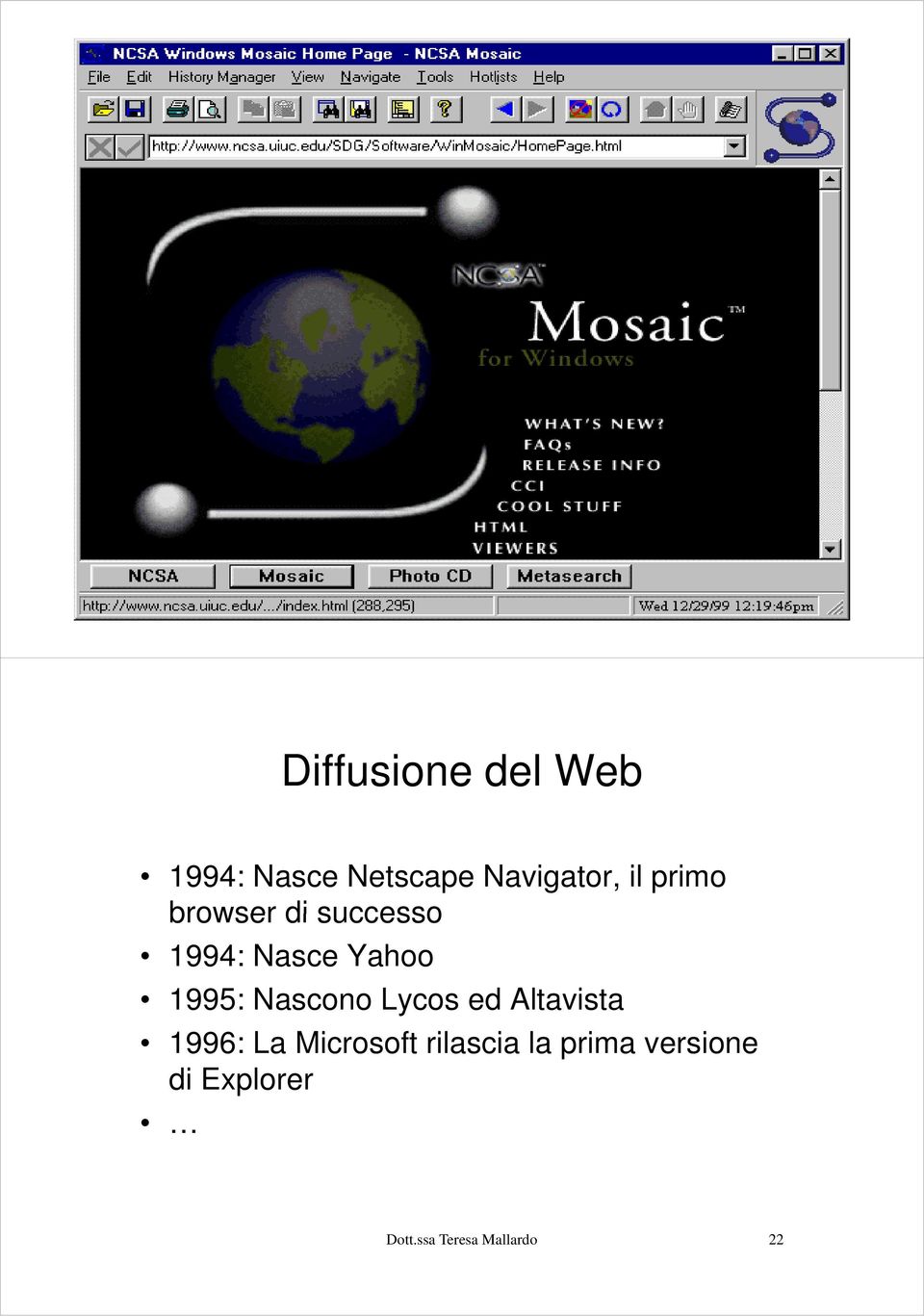 Nascono Lycos ed Altavista 1996: La Microsoft