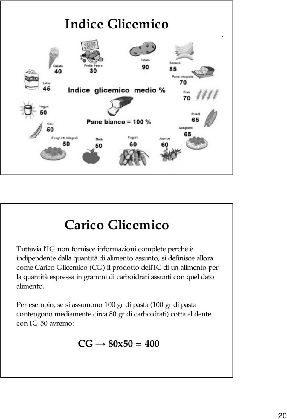 la quantità espressa in grammi di carboidrati assunti con quel dato alimento.