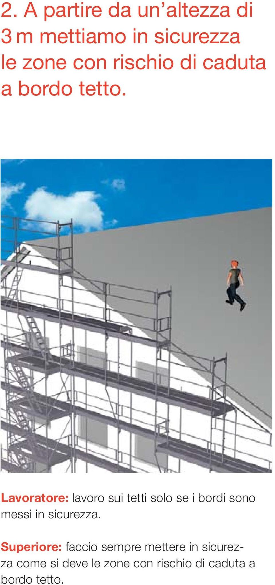 Lavoratore: lavoro sui tetti solo se i bordi sono messi in sicurezza.