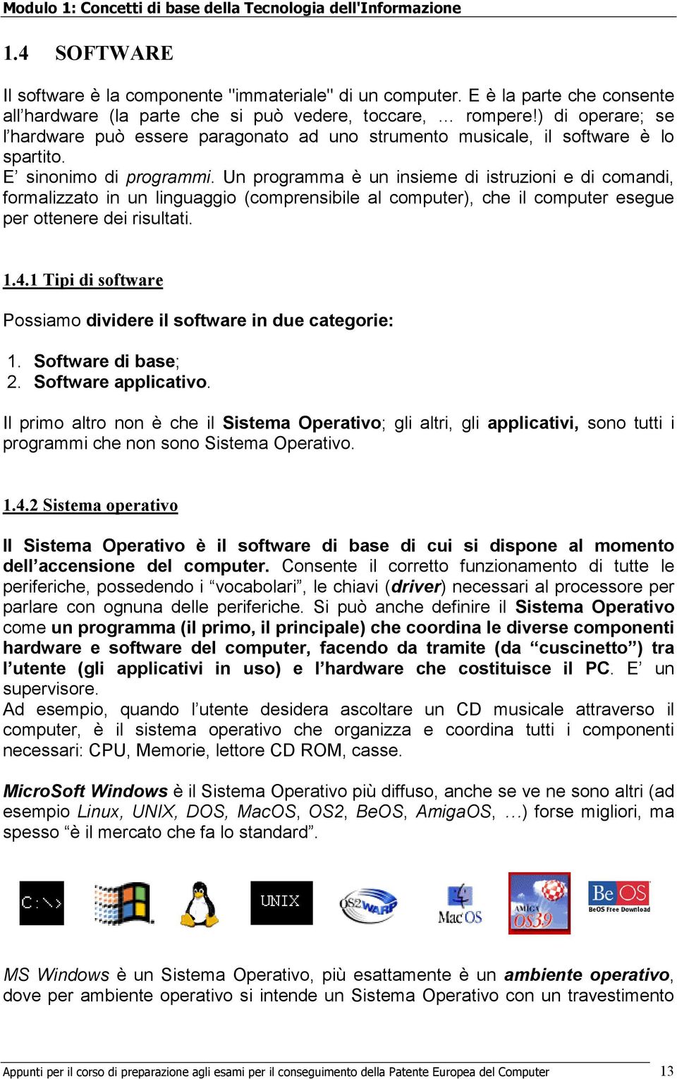 Un programma è un insieme di istruzioni e di comandi, formalizzato in un linguaggio (comprensibile al computer), che il computer esegue per ottenere dei risultati. 1.4.