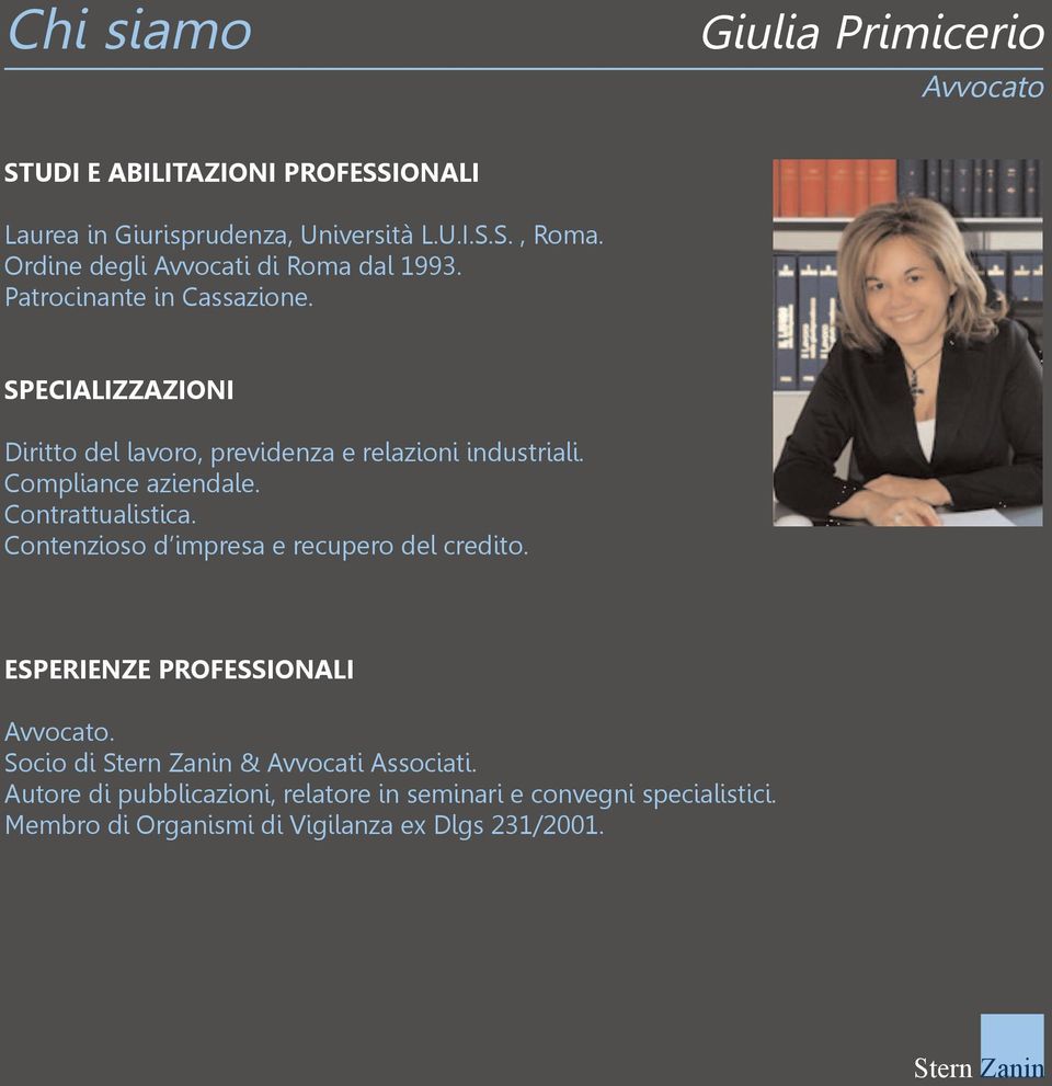 SpecialiZZaZioni Diritto del lavoro, previdenza e relazioni industriali. Compliance aziendale. Contrattualistica.