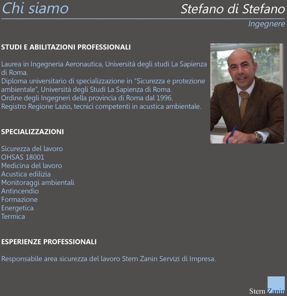 Ordine degli Ingegneri della provincia di Roma dal 1996. Registro Regione Lazio, tecnici competenti in acustica ambientale.