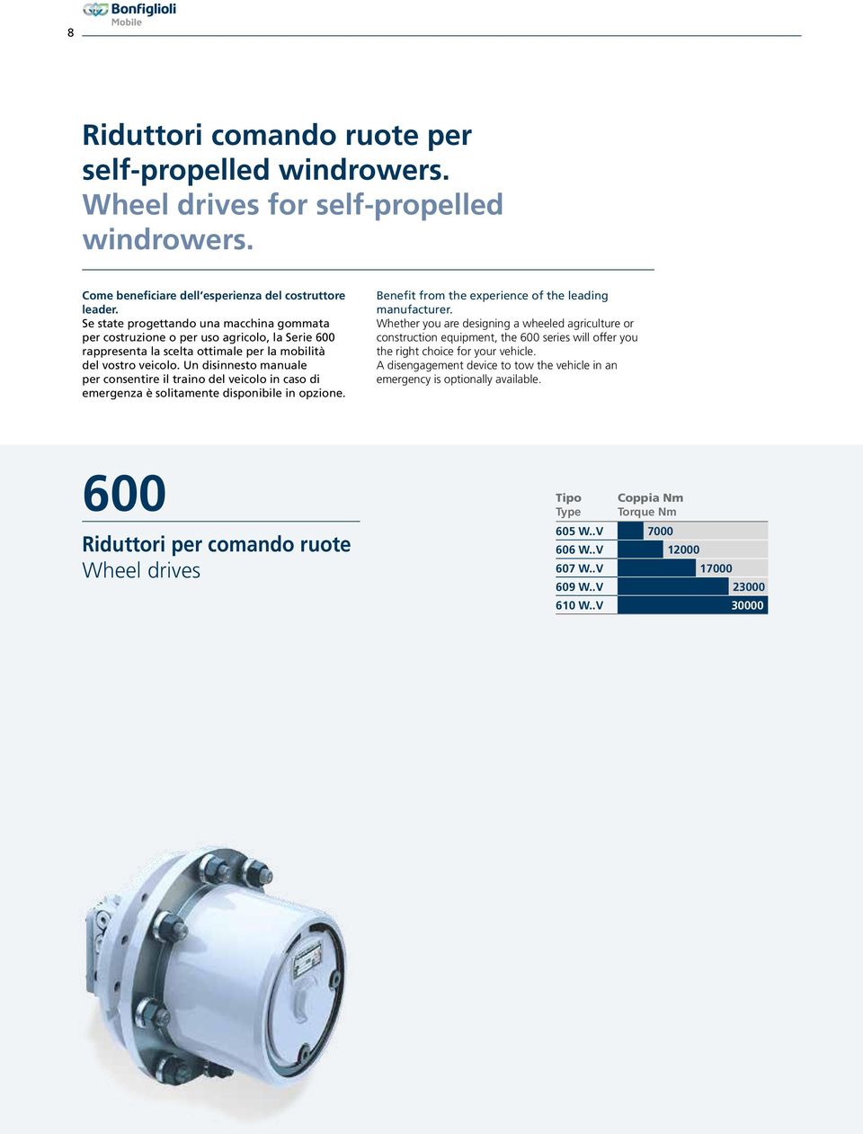 Un disinnesto manuale per consentire il traino del veicolo in caso di emergenza è solitamente disponibile in opzione. Benefit from the experience of the leading manufacturer.