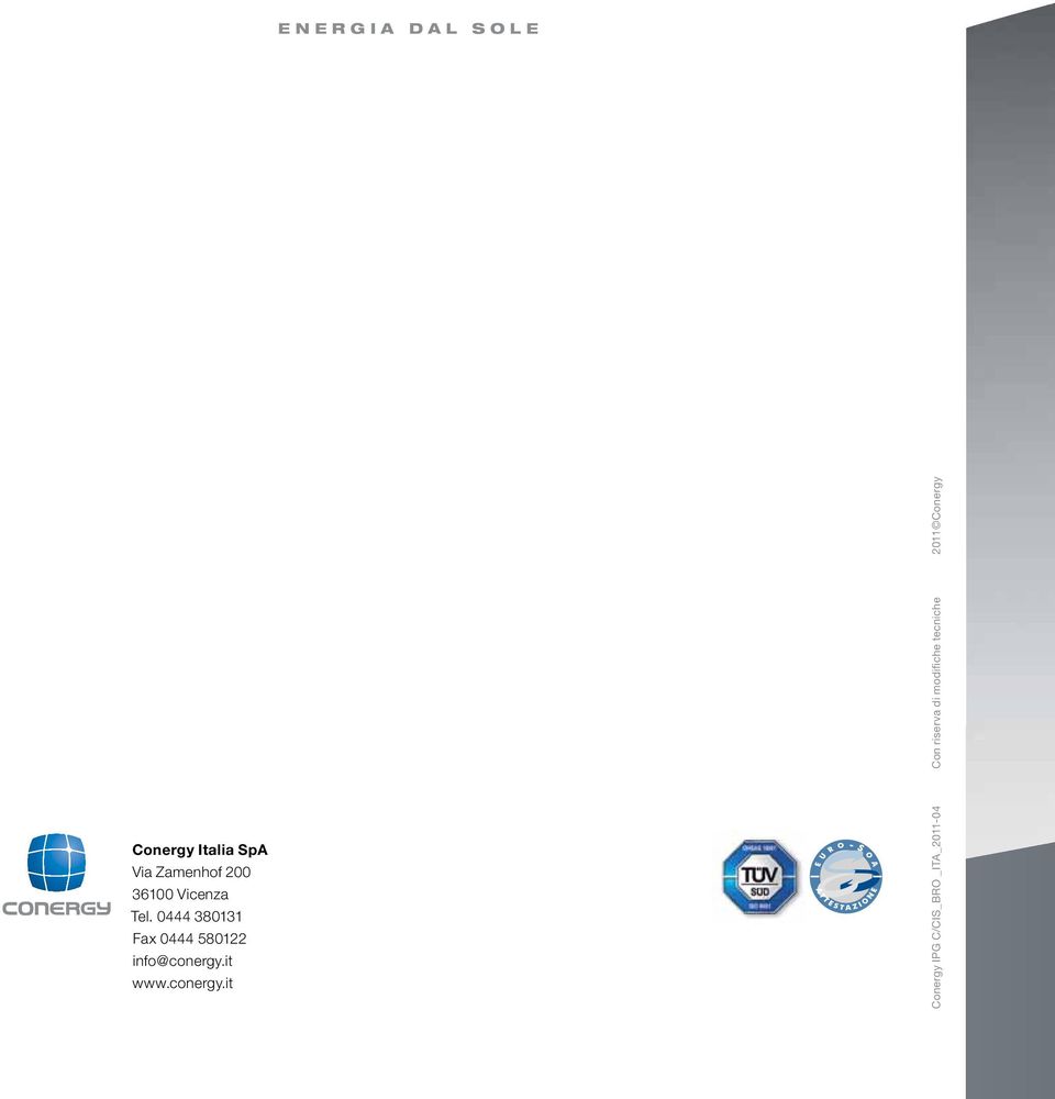 0444 380131 Fax 0444 580122 info@conergy.