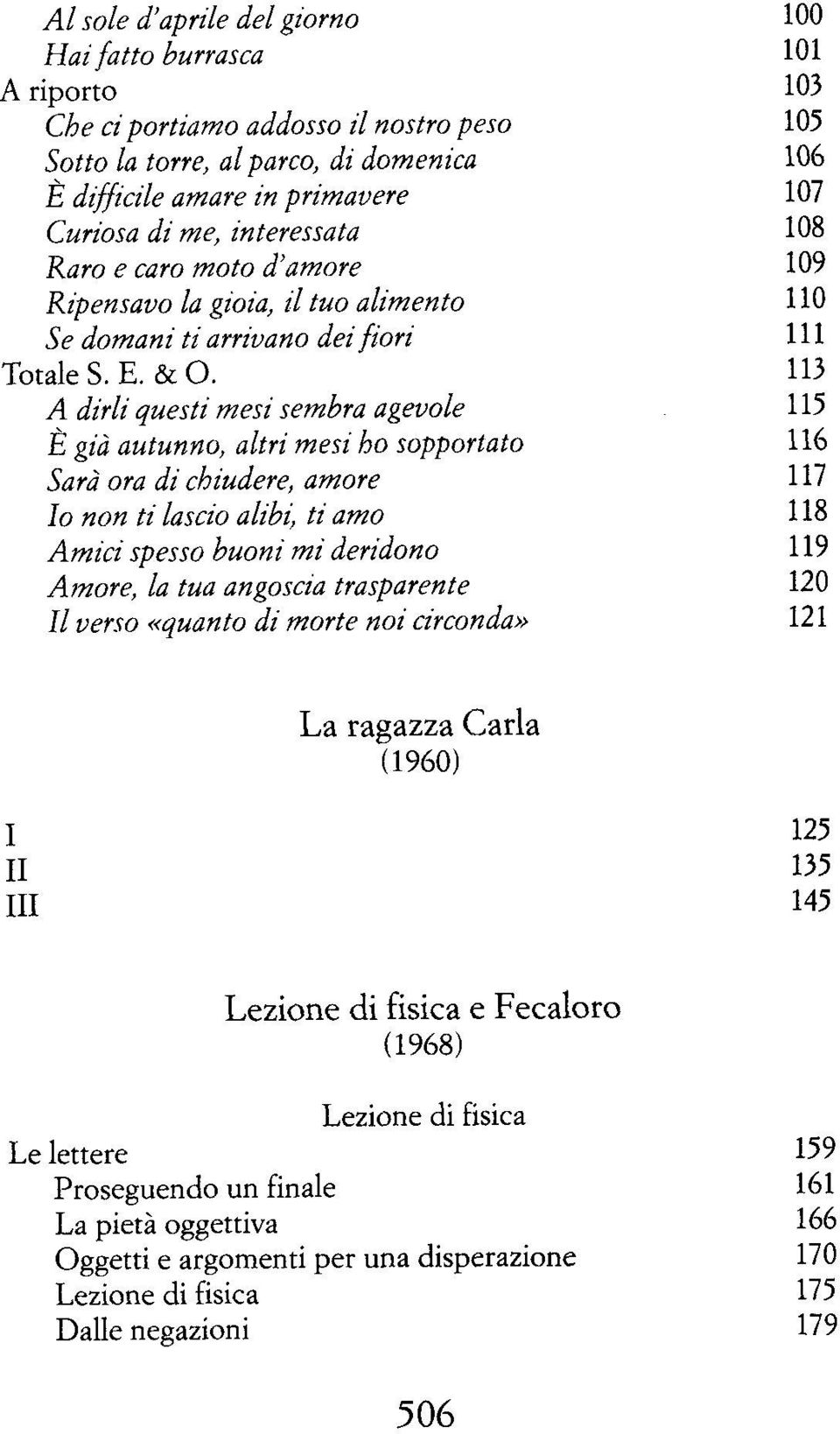 A dirli questi mesi sembra agevole È già autunno, altri mesi ho sopportato Sarà ora di chiudere, amore o nota ti lascio alibi, ti amo Amici spesso buoni mi deridono Amore, la tua angoscia trasparente