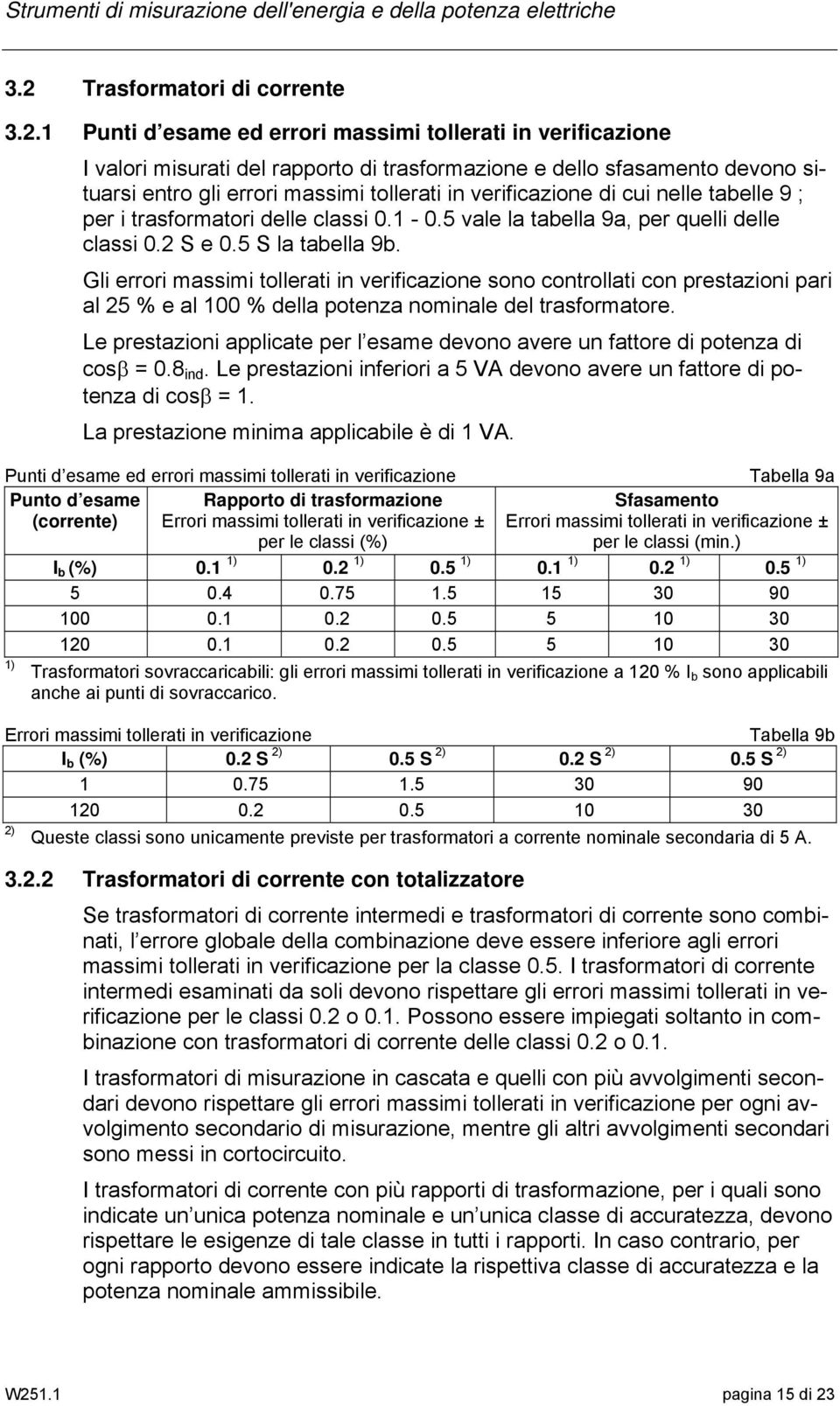 Gli errori massimi tollerati in verificazione sono controllati con prestazioni pari al 25 % e al 100 % della potenza nominale del trasformatore.