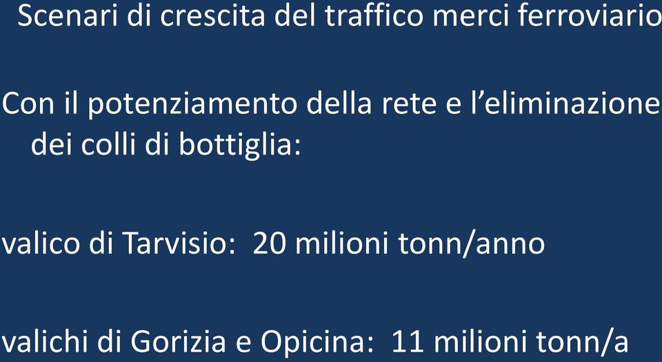 colli di bottiglia: valico di Tarvisio: 20 milioni