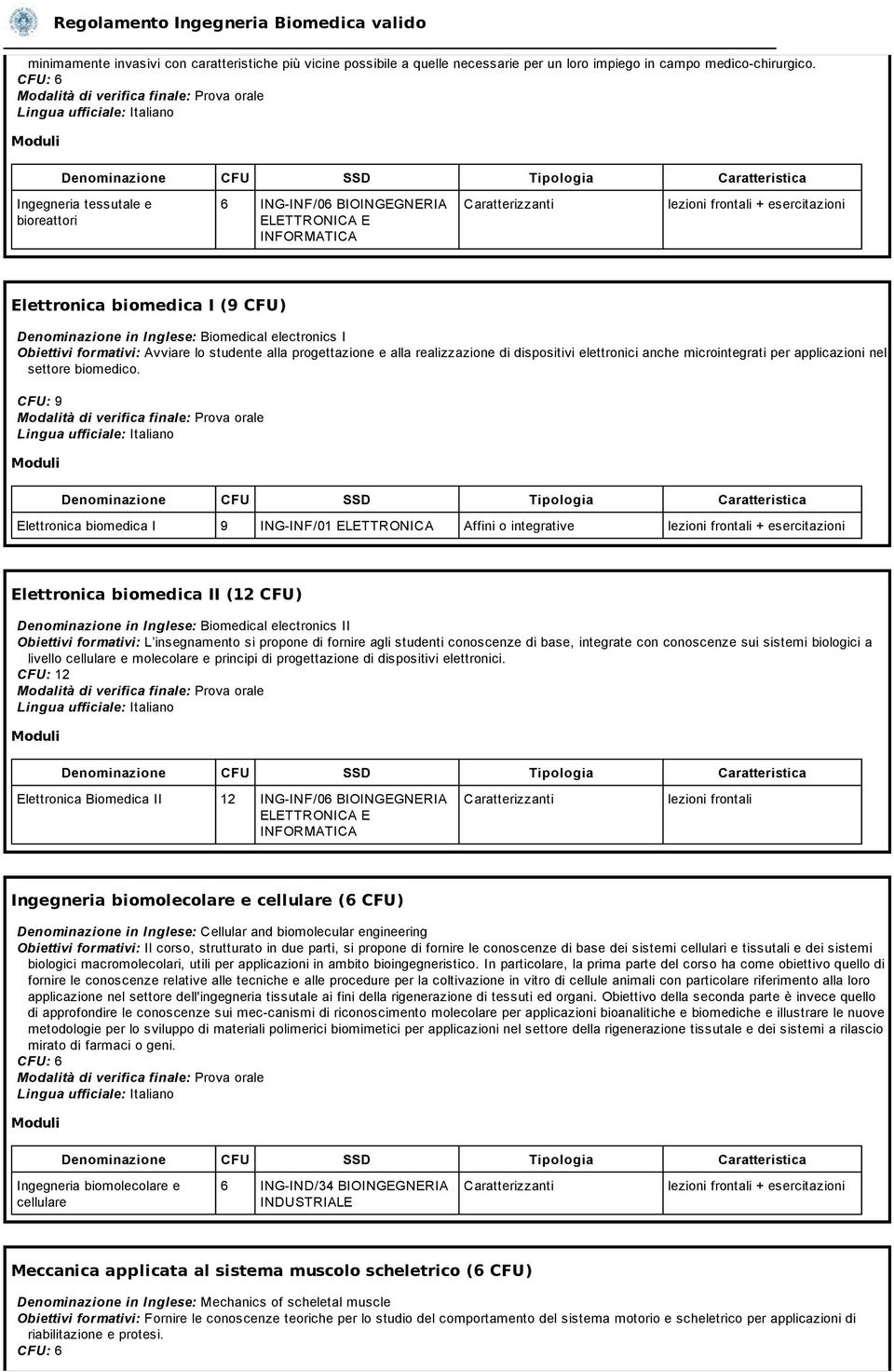 progettazione e alla realizzazione di dispositivi elettronici anche microintegrati per applicazioni nel settore biomedico.