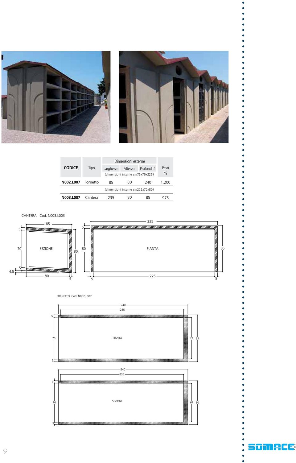 007 8 1.00 (dimensioni interne cmxx) N00.