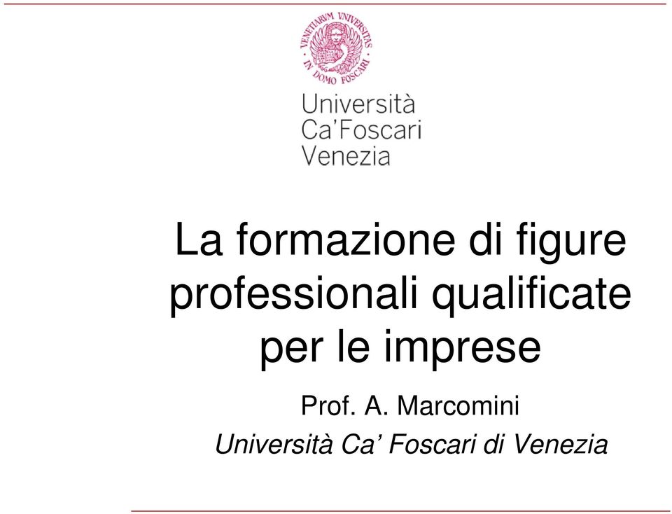 per le imprese Prof. A.