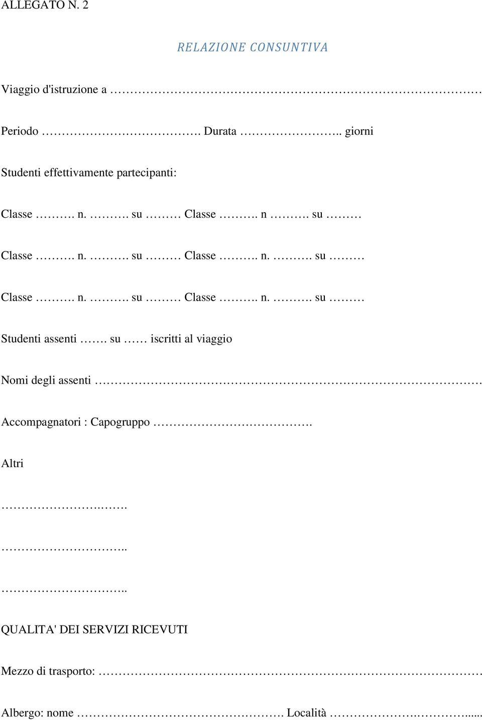 su iscritti al viaggio Nomi degli assenti. Accompagnatori : Capogruppo. Altri.
