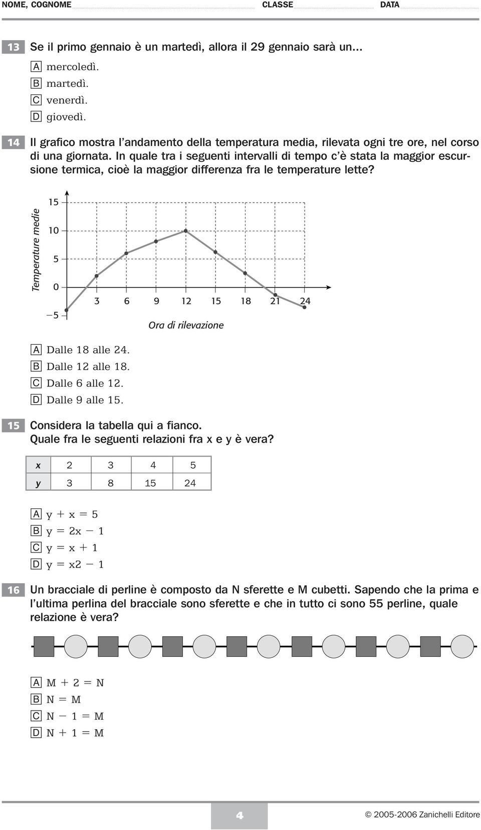 Temperture meie 15 10 5 0 5 3 6 9 12 Or i rilevzione 15 18 21 24 Dlle 18 lle 24. Dlle 12 lle 18. Dlle 6 lle 12. Dlle 9 lle 15. 15 Consier l tell qui fino.