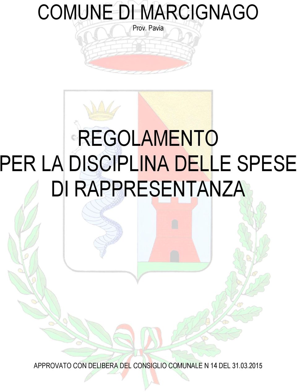 DELLE SPESE DI RAPPRESENTANZA APPROVATO