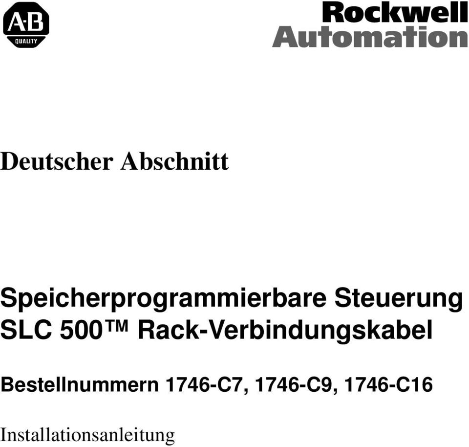 SLC 500 Rack-Verbindungskabel