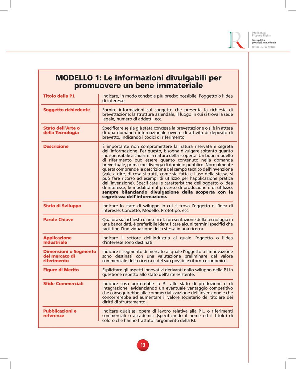 Commerciali Pubblicazioni e referenze Indicare, in modo conciso e più preciso possibile, l oggetto o l idea di interesse.