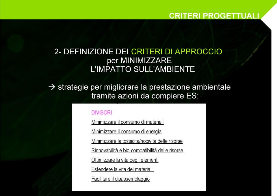 L'IMPATTO SULL'AMBIENTE strategie per