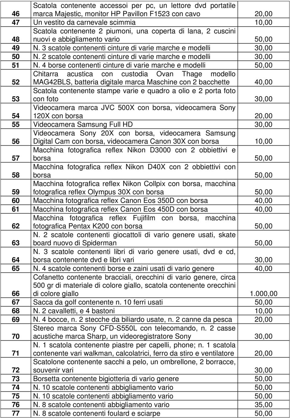 2 scatole contenenti cinture di varie marche e modelli 30,00 51 N.