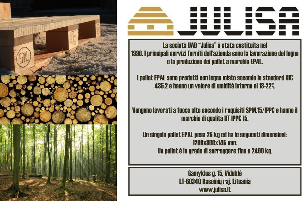 I pallet EPAL sono prodotti con legno misto secondo lo standard UIC 435.2 e hanno un valore di umidità intorno al 18-22%.