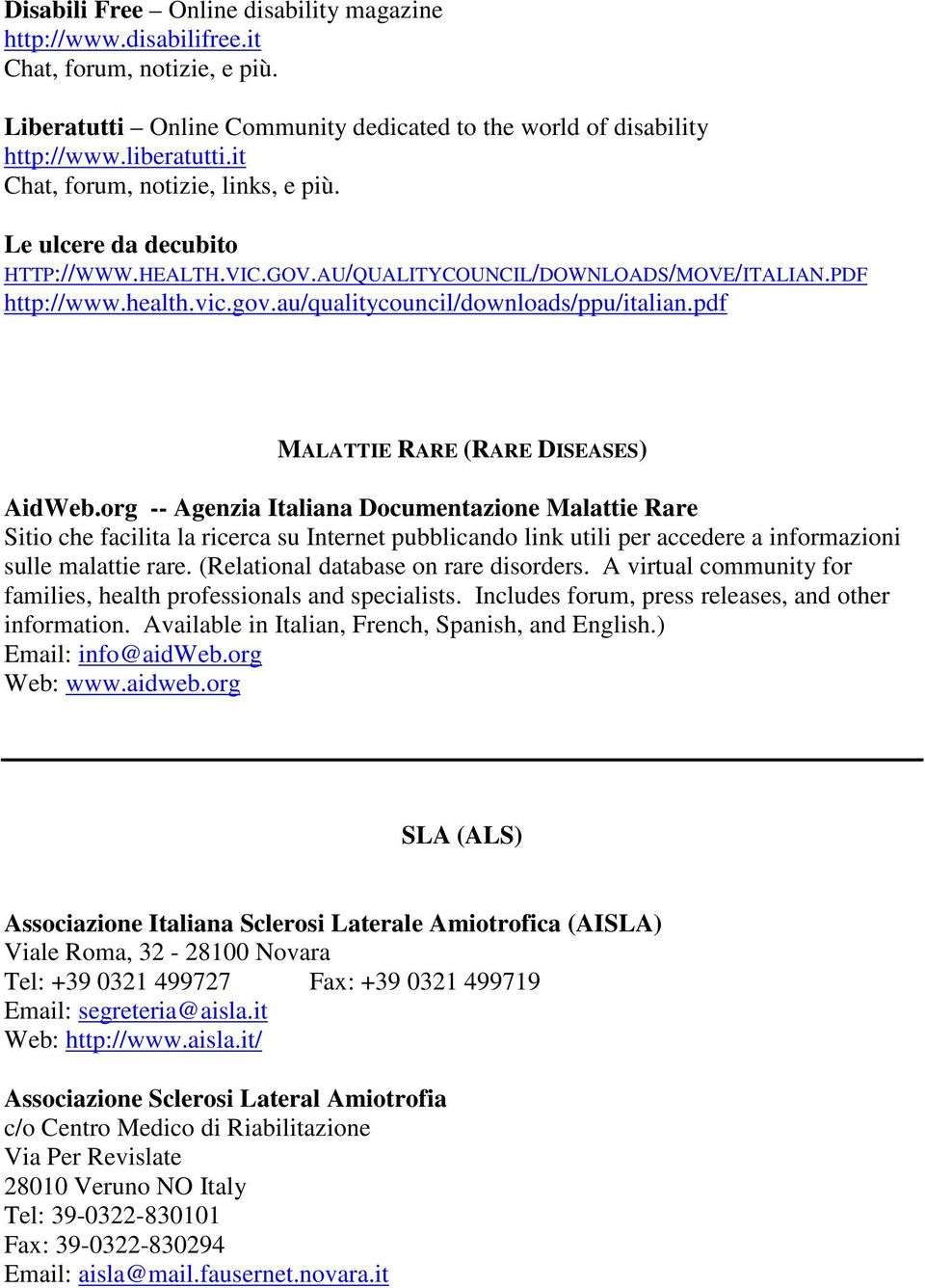 pdf MALATTIE RARE (RARE DISEASES) AidWeb.