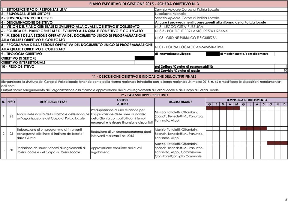 3 - POLITICHE PER LA SICUREZZA URBANA 7 - MISSIONE DELLA SEZIONE OPERATIVA DEL DOCUMENTO UNICO DI PROGRAMMAZIONE 8 - PROGRAMMA DELLA SEZIONE OPERATIVA DEL DOCUMENTO UNICO DI PROGRAMMAZIONE 9 -