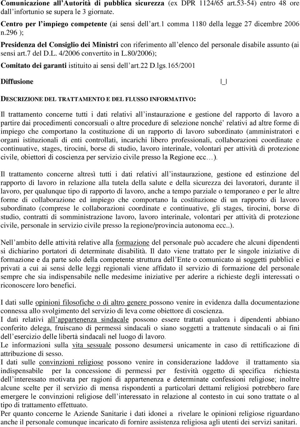 80/2006); Comitato dei garanti istituito ai sensi dell art.22 D.lgs.