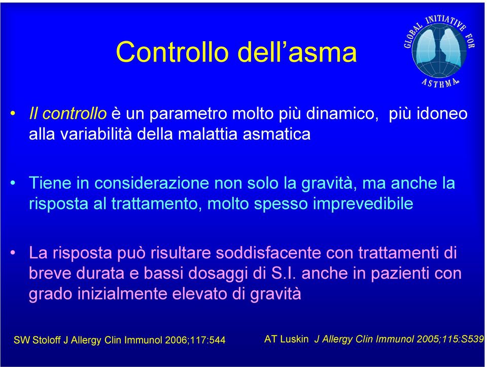 risposta può risultare soddisfacente con trattamenti di breve durata e bassi dosaggi di S.I.