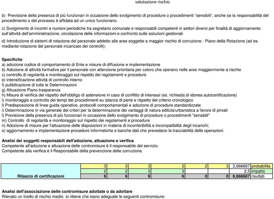 c) Svolgimento di incontri e riunioni periodiche tra segretario comunale e responsabili competenti in settori diversi per finalità di aggiornamento sull attività dell amministrazione, circolazione