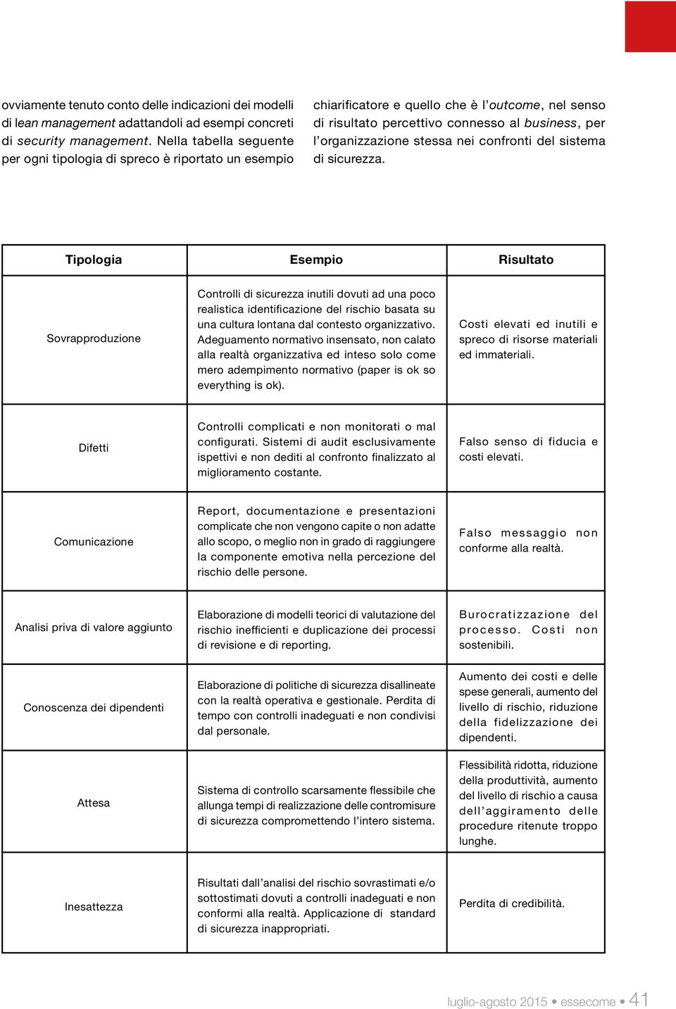 nei confronti del sistema di sicurezza.