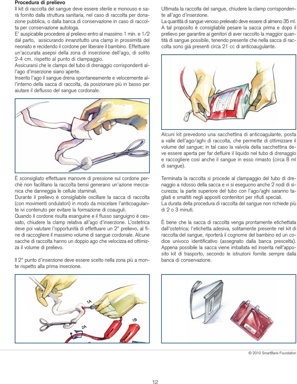 e 1/2 dal parto, assicurando innanzitutto una clamp in prossimità del neonato e recidendo il cordone per liberare il bambino.