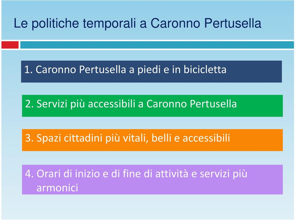 Servizi più accessibili a Caronno Pertusella 3.