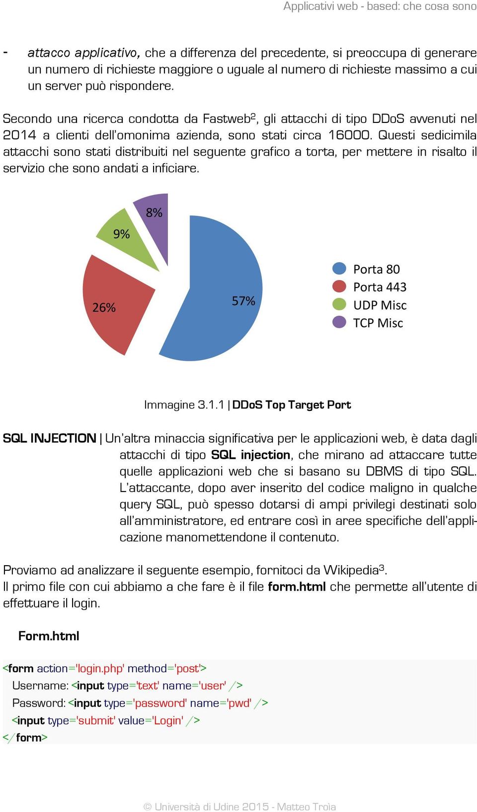 Questi sedicimila attacchi sono stati distribuiti nel seguente grafico a torta, per mettere in risalto il servizio che sono andati a inficiare.