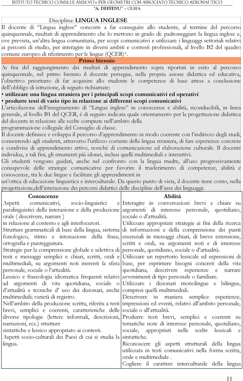 ambiti e contesti professionali, al livello B del quadro comune europeo di riferimento per le lingue (QCER)*.