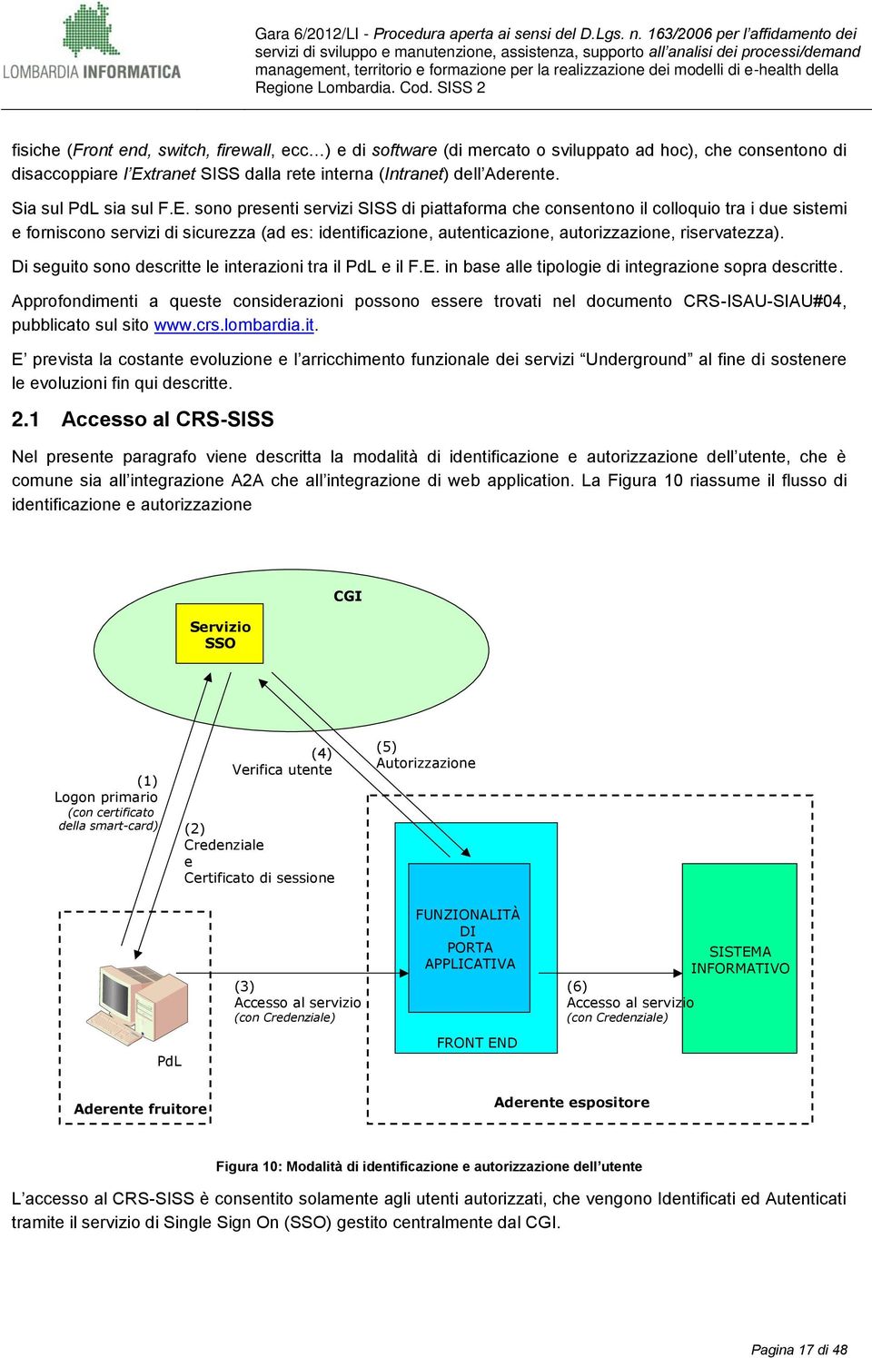 sono presenti servizi SISS di piattaforma che consentono il colloquio tra i due sistemi e forniscono servizi di sicurezza (ad es: identificazione, autenticazione, autorizzazione, riservatezza).