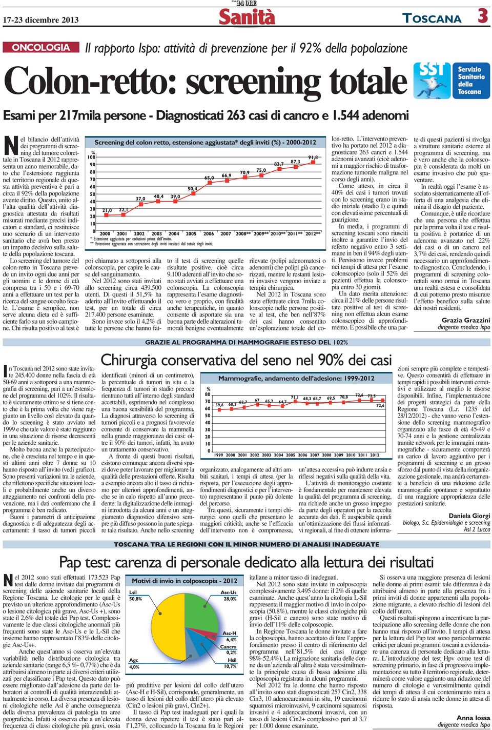 questa attività preventiva è pari a circa il 92% della popolazione avente diritto.