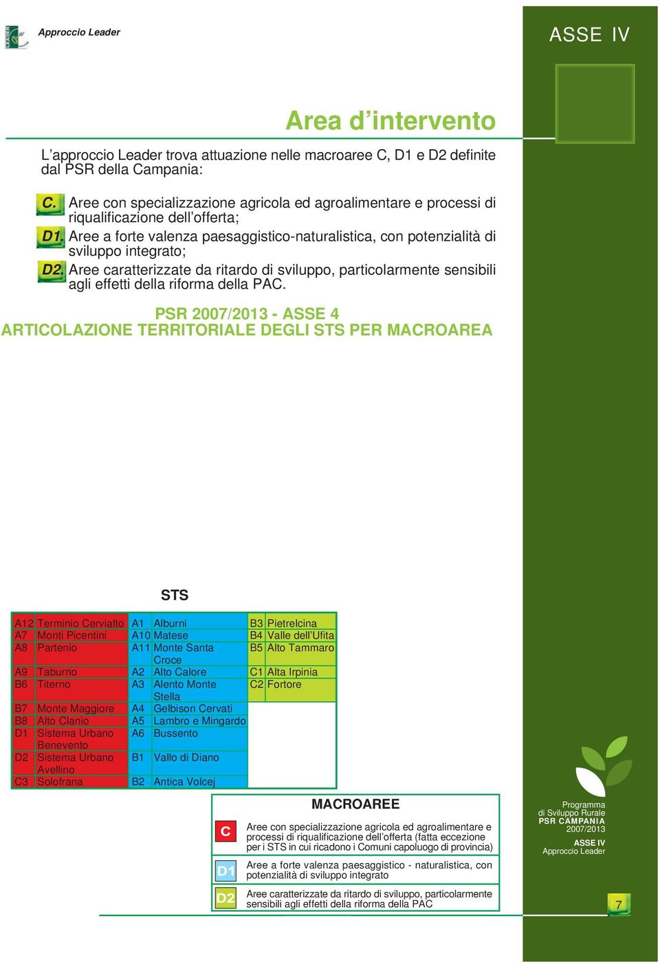 Aree caratterizzate da ritardo di sviluppo, particolarmente sensibili agli effetti della riforma della PAC.